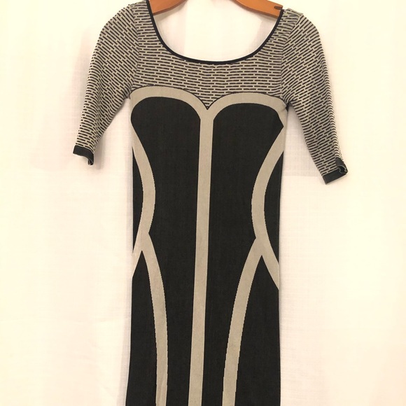 Black and Gray Bebe DRESS - Picture 1 of 6